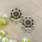 Oxidised pearl stud