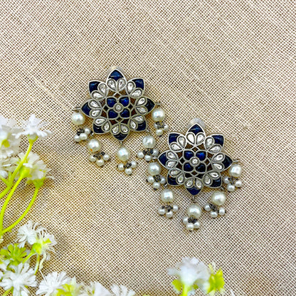 blue ear stud
