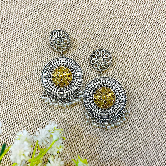'Vidhi' Silver Look Alike Oxidized Earring