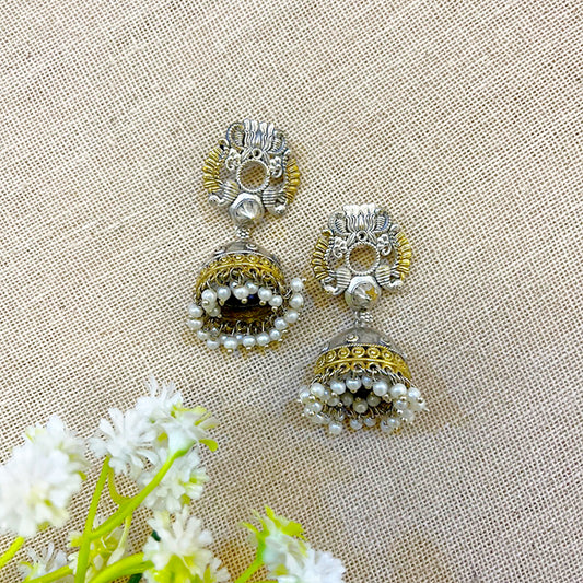 "Anaya" Silver Look Alike Oxidized Earring