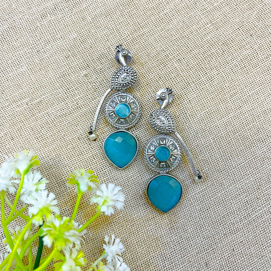 "Jewelplume" Silver look alike Oxidised Earrings