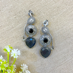 "Jewelplume" Silver look alike Oxidised Earrings