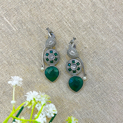 "Jewelplume" Silver look alike Oxidised Earrings