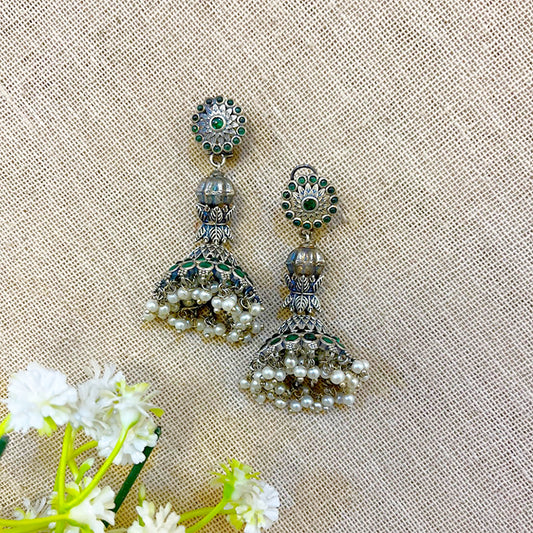 “Irya” Silver Look Alike Oxidised Earring