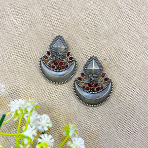 “Abhira” Silver Look Alike Oxidised Earring