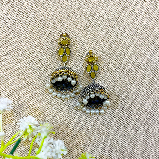 Kernel Silver Look alike Oxidised Earring