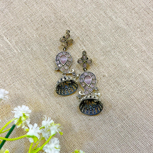 “Naksh” Silver Look Alike Oxidised Earring