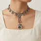 "Sky"Silver Look Alike Oxidized Choker
