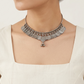 "Dazzle"Silver Look Alike Oxidized Choker