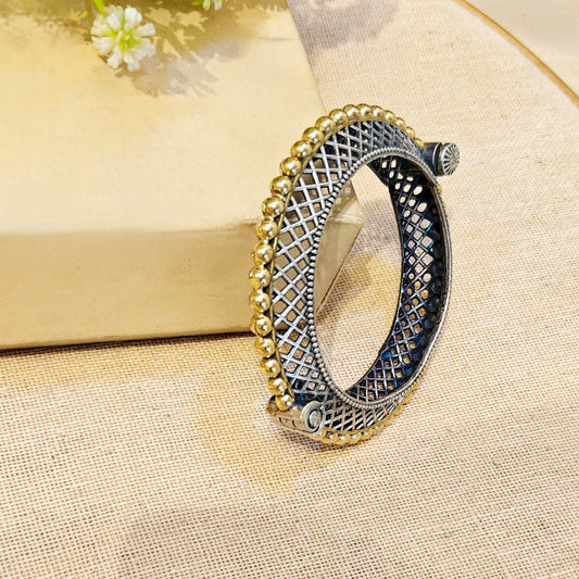 "Topaz"Silver Look Alike Dual Tone Kada