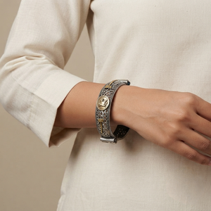 "Ayla"Silver Look Alike Dual Tone Kada