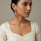 "Veyra"Silver Look Alike Oxidized Earrings