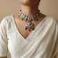 "Ivya"Silver Look Alike Dual Tone Choker