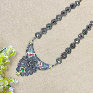 "Celeste" Silver Look Alike Kundan Necklace