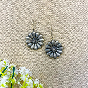 "Bloom"Silver Look Alike Oxidised Dangler