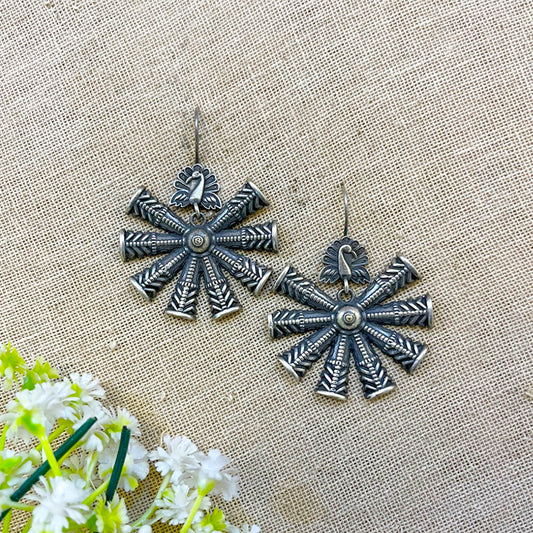 "Chitra" Silver Look Alike Oxidized Dangler
