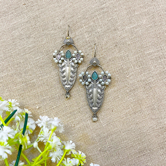 "Glimmer" Silver Look Alike Stone Danglers