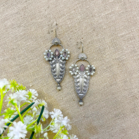 "Glimmer" Silver Look Alike Stone Danglers