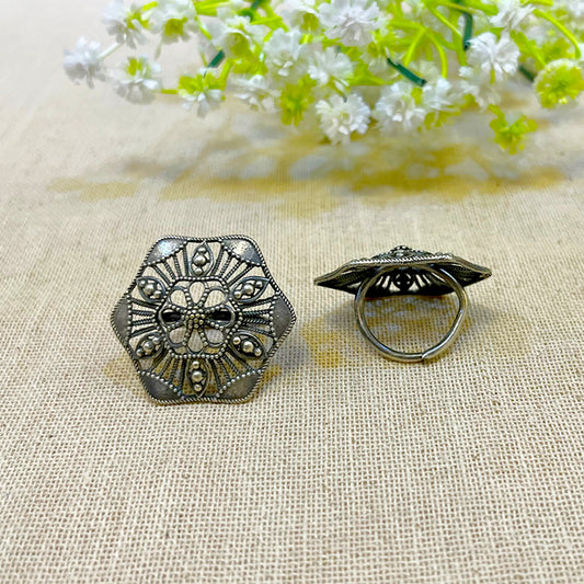 “Cora” Silver Look Alike Ring