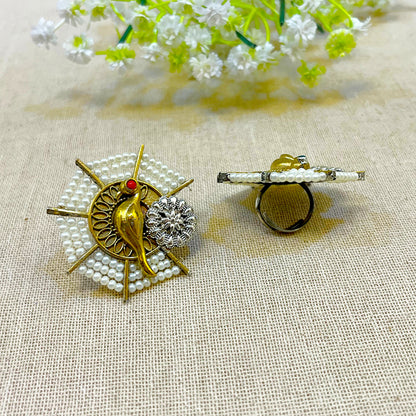 "Parrot" Silver Look Alike Oxidised Ring