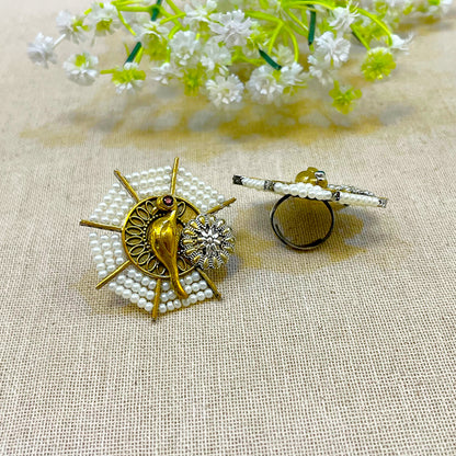 "Parrot" Silver Look Alike Oxidised Ring