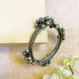 "Ghunghroo" Silver Look Alike Oxidised Kada2