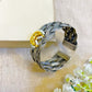 "Spiral" Kundan Silver Look Alike Oxidised Bracelet
