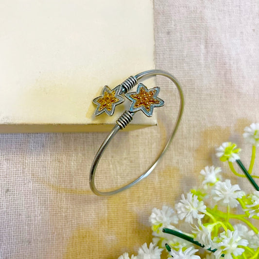 "Arunita" Silver Look Alike Dual Tone Bracelet