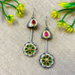 "Tanis" Silver Look Alike Kundan Dangler
