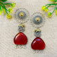 Big Red stone Earrings