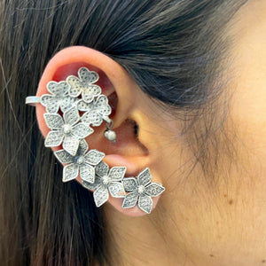Floral Silver earcuff
