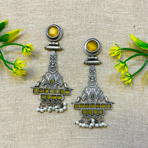 Yellow Stone long earrings