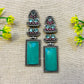 "Kashti" Silver Look Alike Stone Earrings
