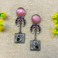 pink ethnic earrings