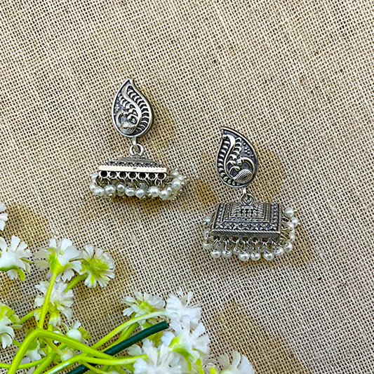 "Sqauki" Silver look Alike Jhumki Earrings
