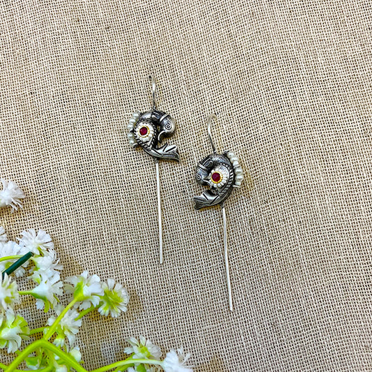"Peaky" Silver Look Alike Pin Earcuffs