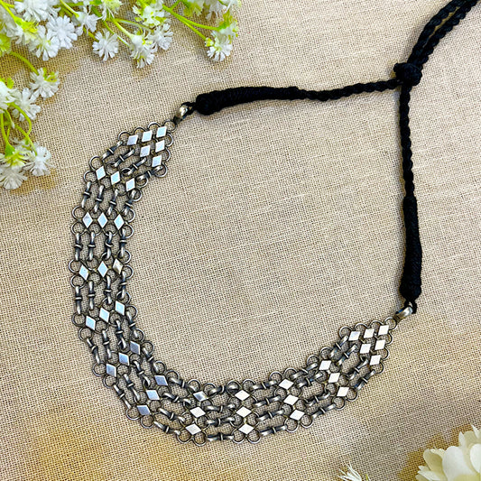 "Ragi" Silver Look Alike Oxidized Choker