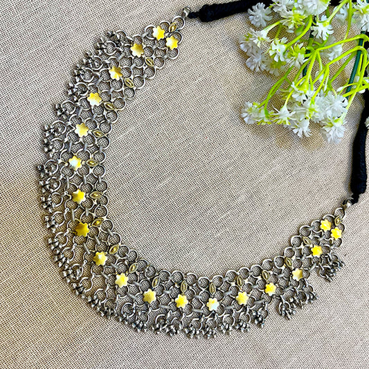 "Itanshi" Silver Look Alike Dual Tone Choker
