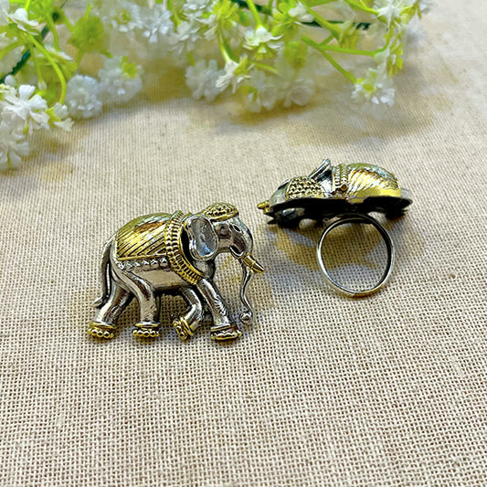 "Nisti" Silver Look Alike Printed Ring