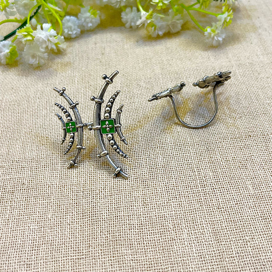 "Nisti" Silver Look Alike Printed Ring