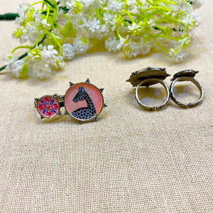 multicolor dual finger ring