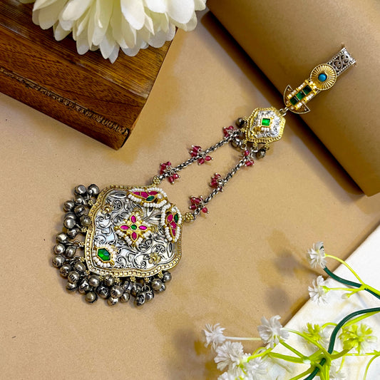 "Charm" Silver Look Alike Kundan Juda