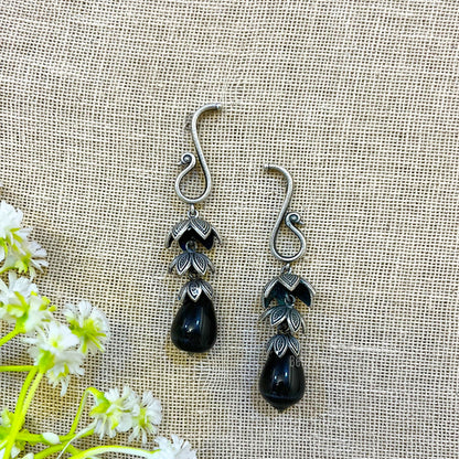 "Pearl" Silver Look Alike Stone Earrings