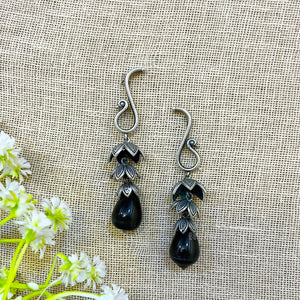 "Pearl" Silver Look Alike Stone Earrings