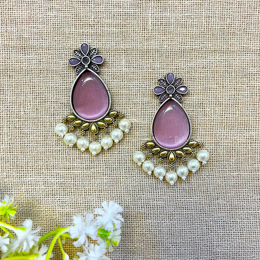 Yellow ethnic earrings