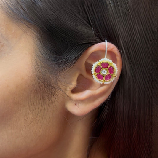 "Linear"  Silver Look Alike Bugadi Earcuff