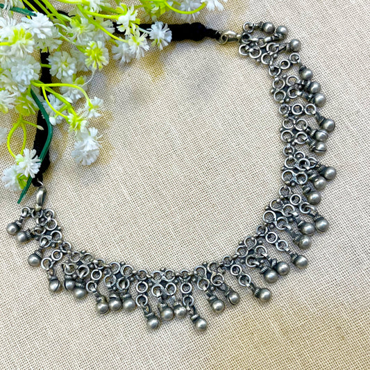 "Slate" Silver Look Alike Oxidized Choker