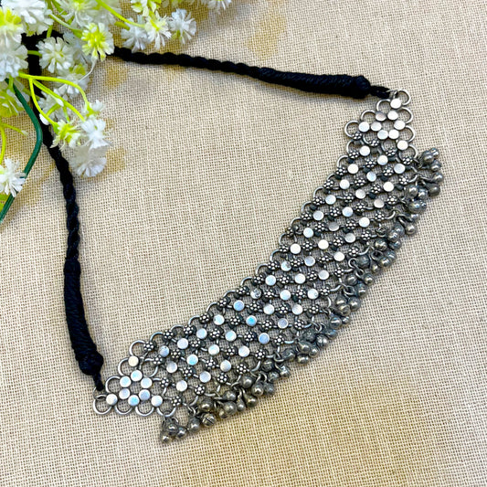 "Noir" Silver Look Alike Oxdized  Choker