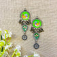 "Drift" Silver Look Alike Oxidized Printed Earring