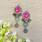 "Drift" Silver Look Alike Oxidized Printed Earring
